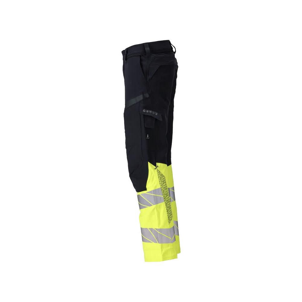 Broek, kniezakken, ULTIMATE STRETCH broek Multisafe, zwart blauw/fluo geel
