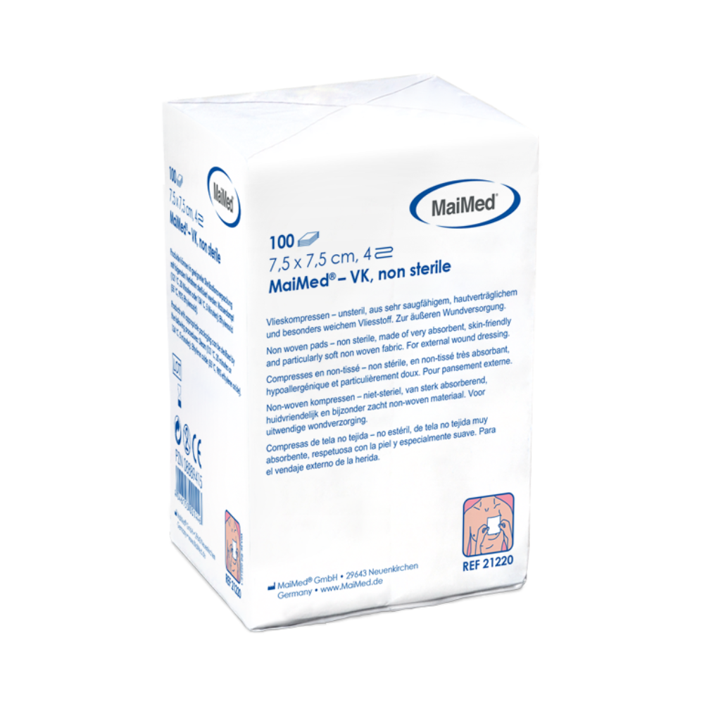 MaiMed-VK niet-steriele fleecekompressen à 100 stuks/papieren zak