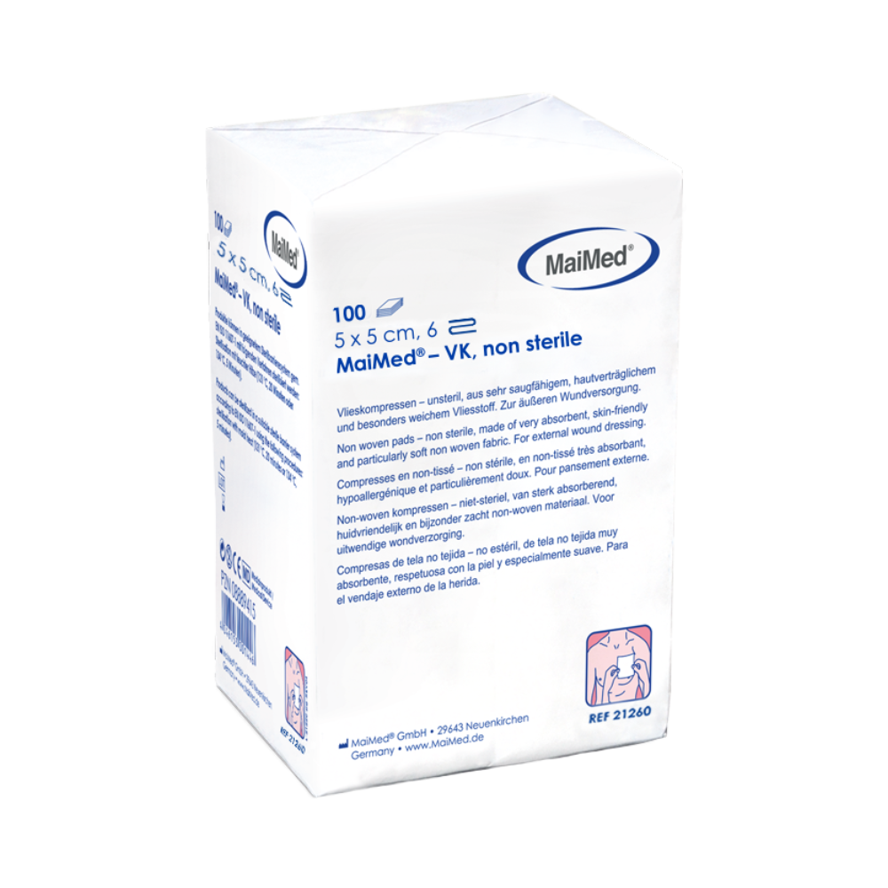 MaiMed-VK niet-steriele fleecekompressen à 100 stuks/papieren zak