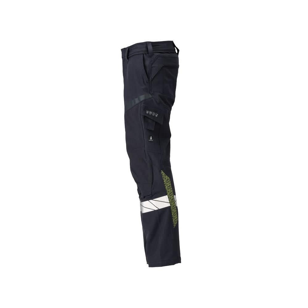Broek, kniezakken, ULTIMATE STRETCH broek Multisafe, zwart blauw/fluo geel