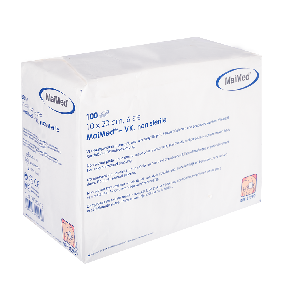 MaiMed-VK niet-steriele fleecekompressen à 100 stuks/papieren zak