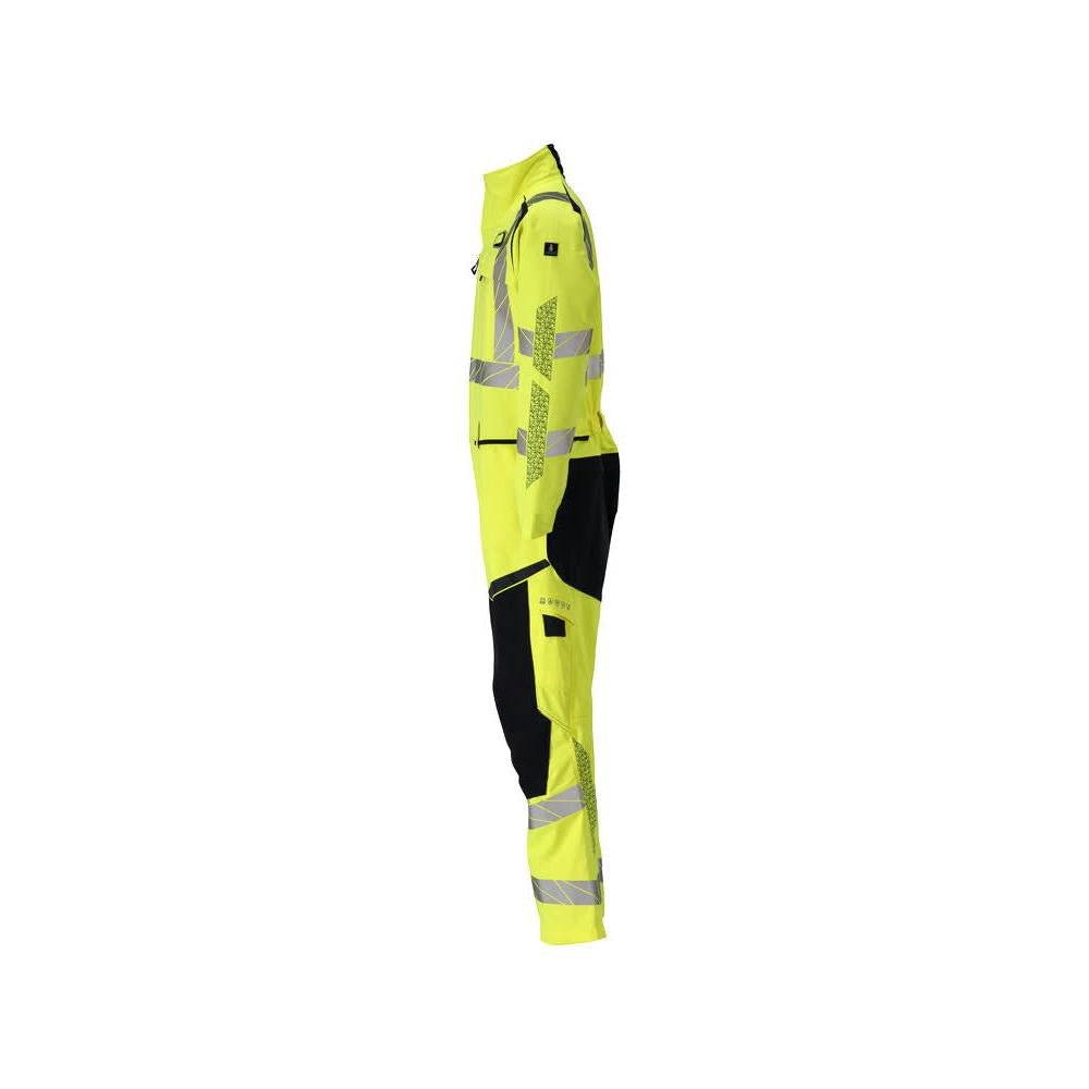 Overall, kniezakken, stretch inzetstukken combinatie Multisafe, signalisatie geel/zwart-blauw