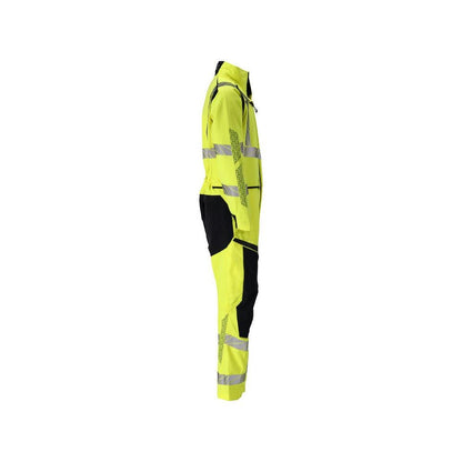 Overall, kniezakken, stretch inzetstukken combinatie Multisafe, signalisatie geel/zwart-blauw