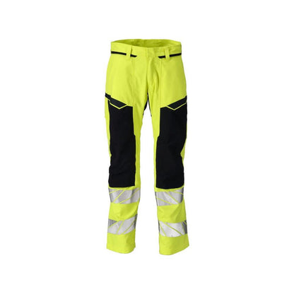 Broek met kniezakken, stretch inzetstukken Multisafe broek, signalisatie geel/zwart-blauw
