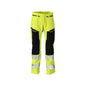 Broek met kniezakken, stretch inzetstukken Multisafe broek, signalisatie geel/zwart-blauw