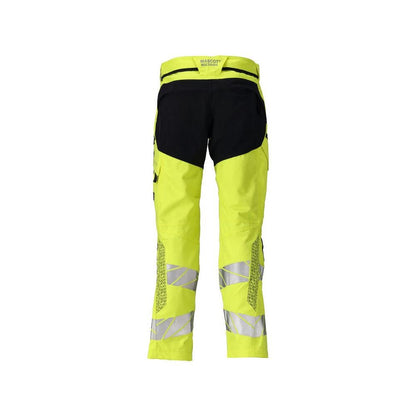 Broek met kniezakken, stretch inzetstukken Multisafe broek, signalisatie geel/zwart-blauw