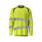 T-shirt, lange mouw, modern fit T-shirt Multisafe, signalisatie geel/zwart-blauw