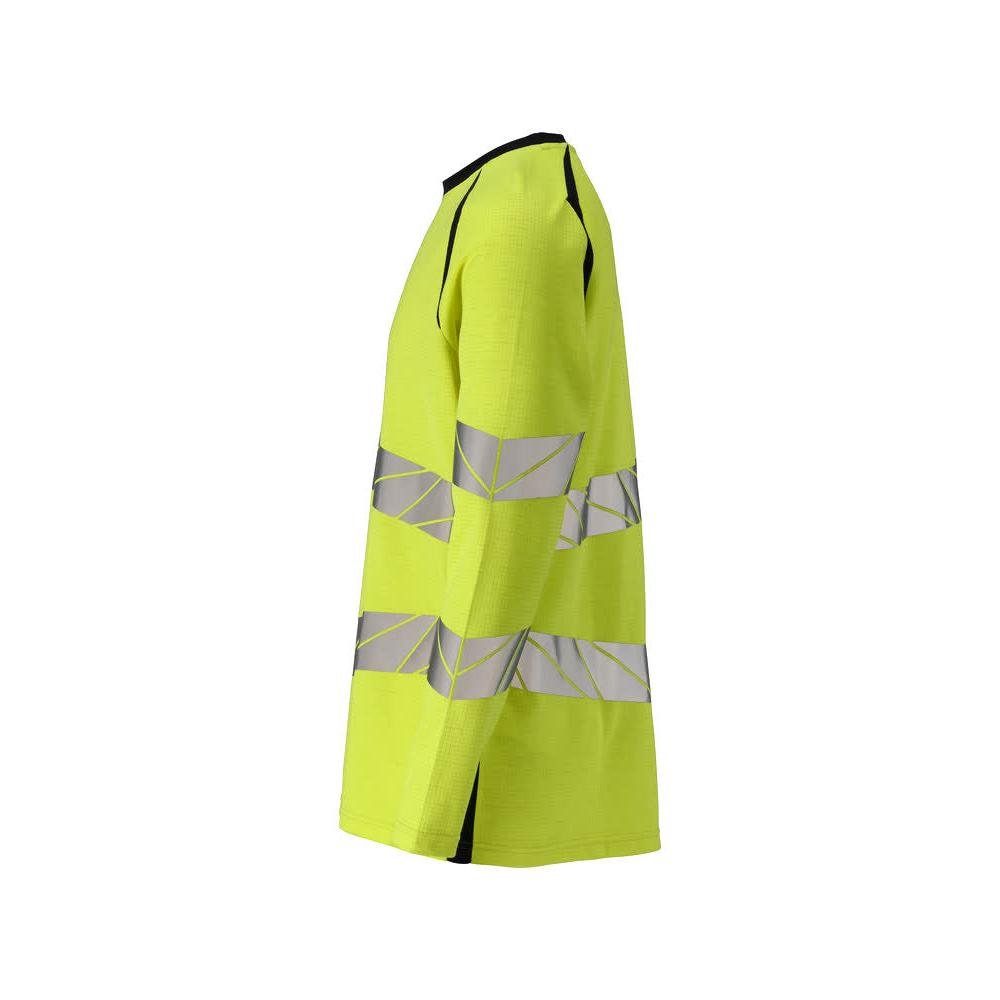 T-shirt, lange mouw, modern fit T-shirt Multisafe, signalisatie geel/zwart-blauw