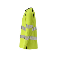 T-shirt, lange mouw, modern fit T-shirt Multisafe, signalisatie geel/zwart-blauw
