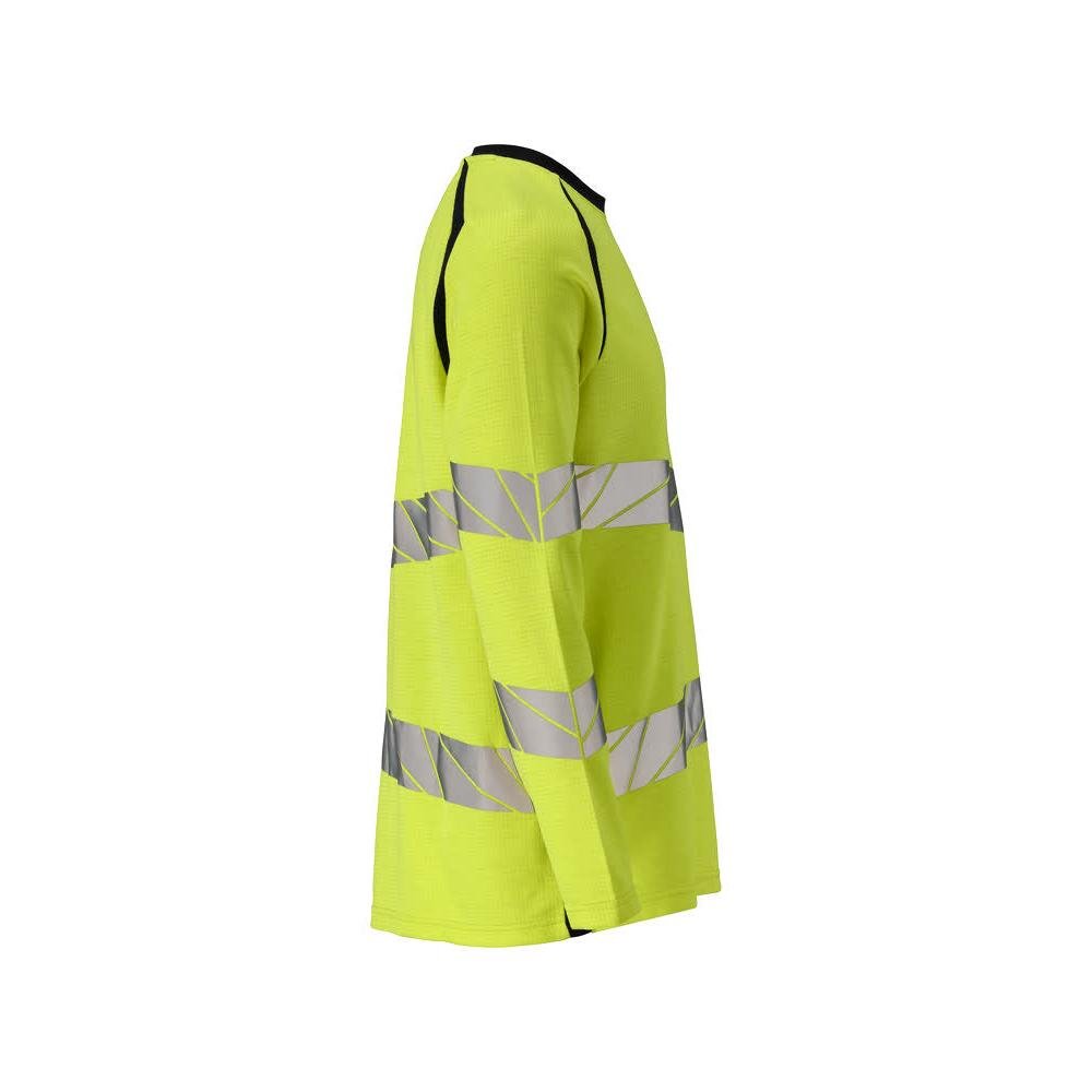 T-shirt, lange mouw, modern fit T-shirt Multisafe, signalisatie geel/zwart-blauw
