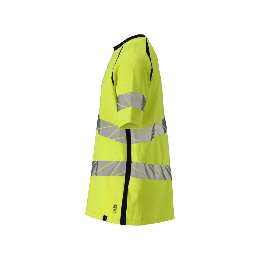 T-shirt, moderne pasvorm T-shirt Multisafe, signalisatie geel/zwart-blauw