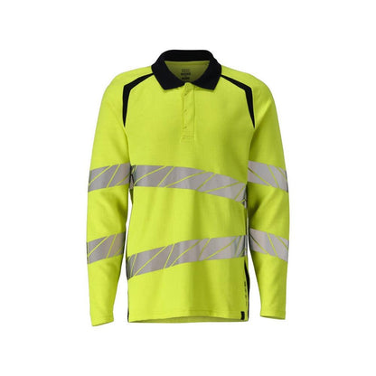 Poloshirt, poloshirt met lange mouwen Multisafe, signalisatie geel/zwart-blauw