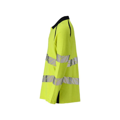 Poloshirt, poloshirt met lange mouwen Multisafe, signalisatie geel/zwart-blauw