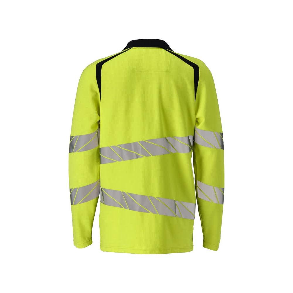 Poloshirt, poloshirt met lange mouwen Multisafe, signalisatie geel/zwart-blauw