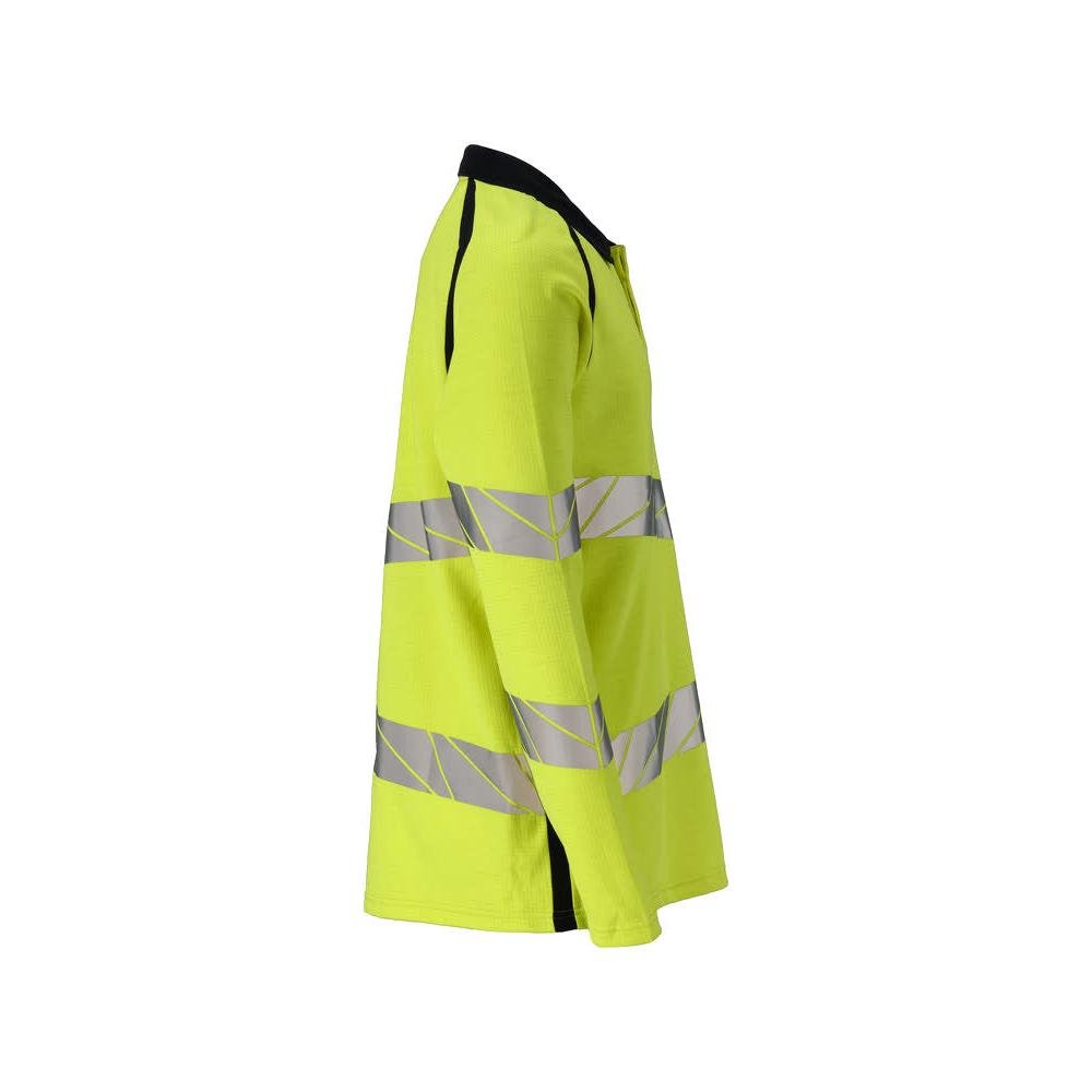 Poloshirt, poloshirt met lange mouwen Multisafe, signalisatie geel/zwart-blauw