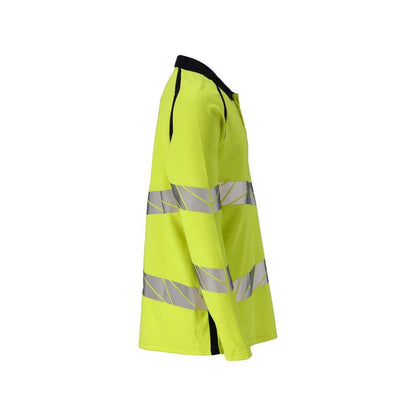 Poloshirt, poloshirt met lange mouwen Multisafe, signalisatie geel/zwart-blauw