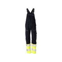 Tuinbroek, kniezakken, stretch inzetstukken Multisafe tuinbroek, zwart blauw/fluo geel