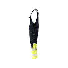 Tuinbroek, kniezakken, stretch inzetstukken Multisafe tuinbroek, zwart blauw/fluo geel