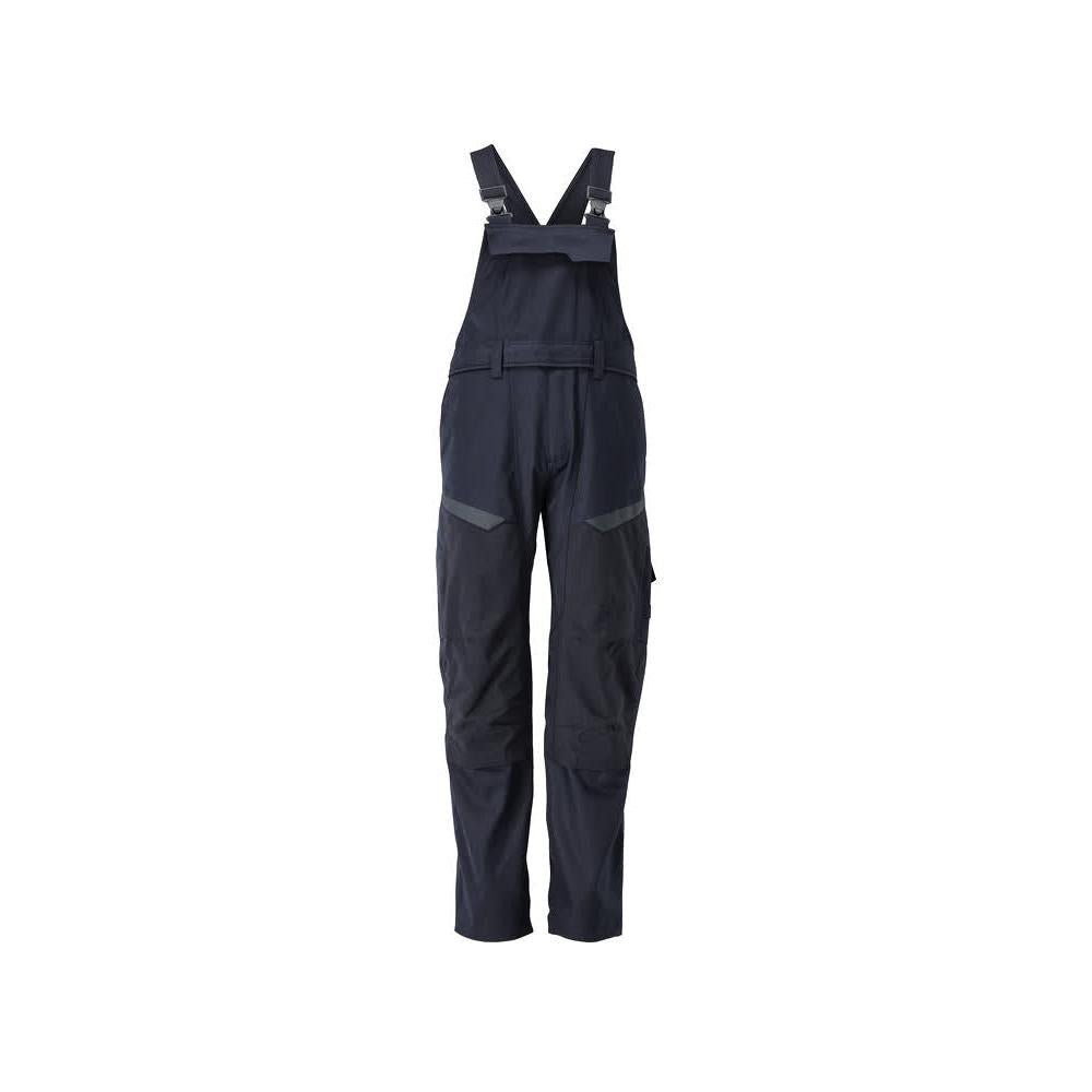 Tuinbroek, kniezakken, stretch inzetstukken Multisafe tuinbroek, zwart blauw/fluo geel