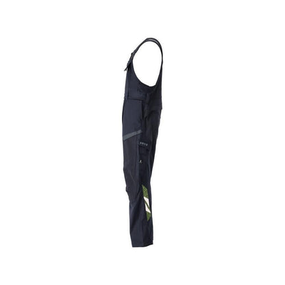 Tuinbroek, kniezakken, stretch inzetstukken Multisafe tuinbroek, zwart blauw/fluo geel