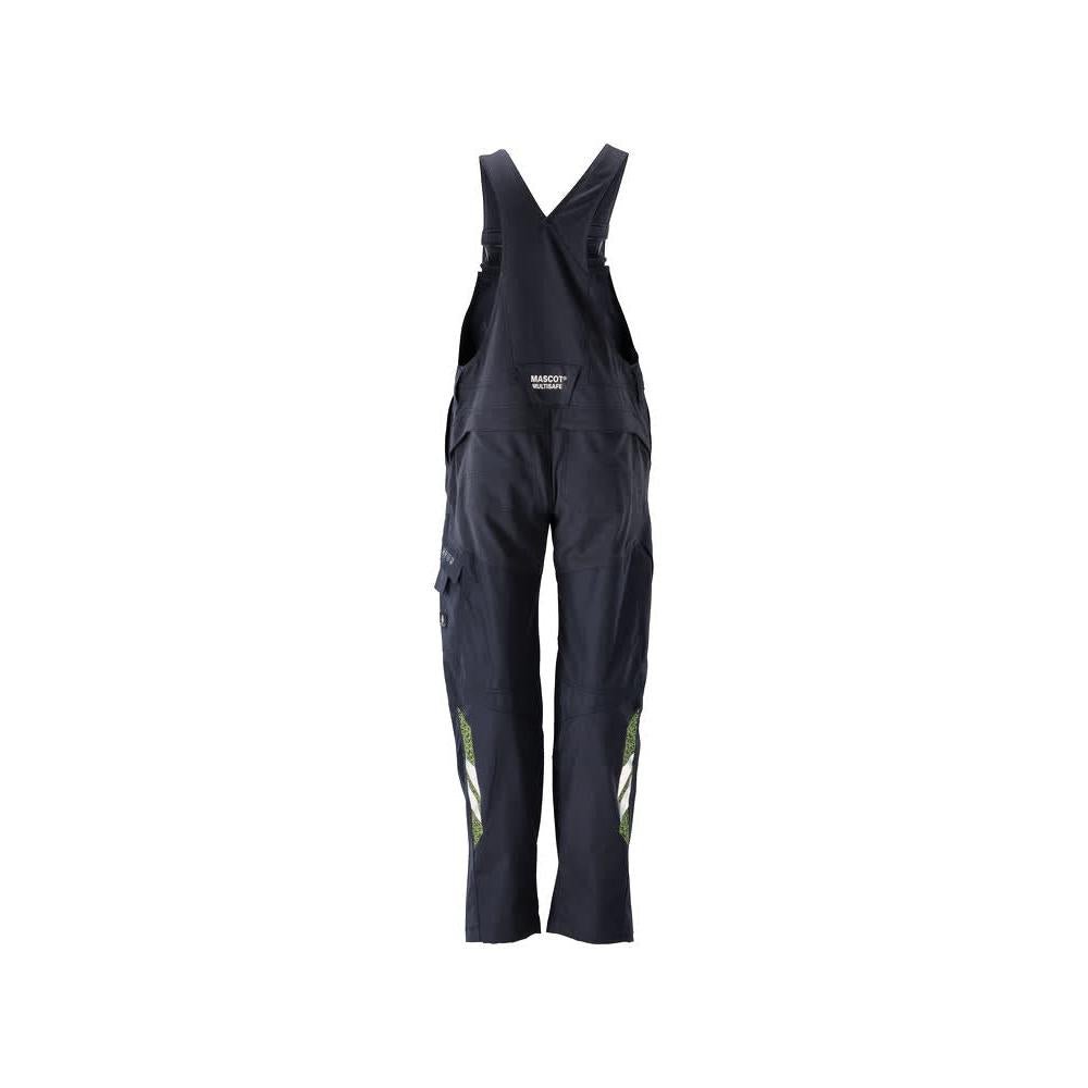 Tuinbroek, kniezakken, stretch inzetstukken Multisafe tuinbroek, zwart blauw/fluo geel