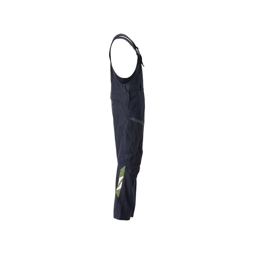 Tuinbroek, kniezakken, stretch inzetstukken Multisafe tuinbroek, zwart blauw/fluo geel