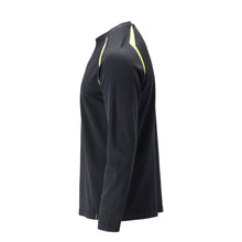 T-shirt, lange mouw, modern fit T-shirt Multisafe, zwart blauw/fluo geel