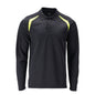 Poloshirt, poloshirt met lange mouwen Multisafe, zwart blauw/fluo geel