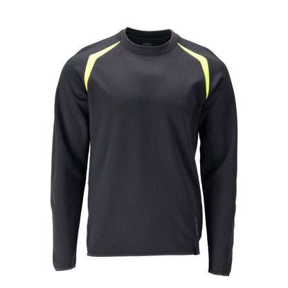 Sweatshirt, moderne pasvorm Sweatshirt Multisafe, zwartblauw/fluo geel