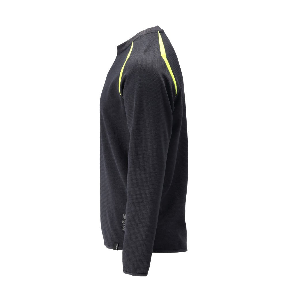 Sweatshirt, moderne pasvorm Sweatshirt Multisafe, zwartblauw/fluo geel