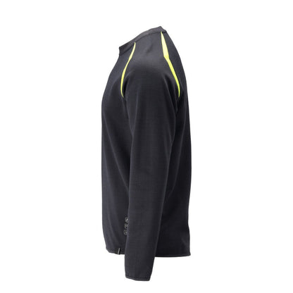 Sweatshirt, moderne pasvorm Sweatshirt Multisafe, zwartblauw/fluo geel