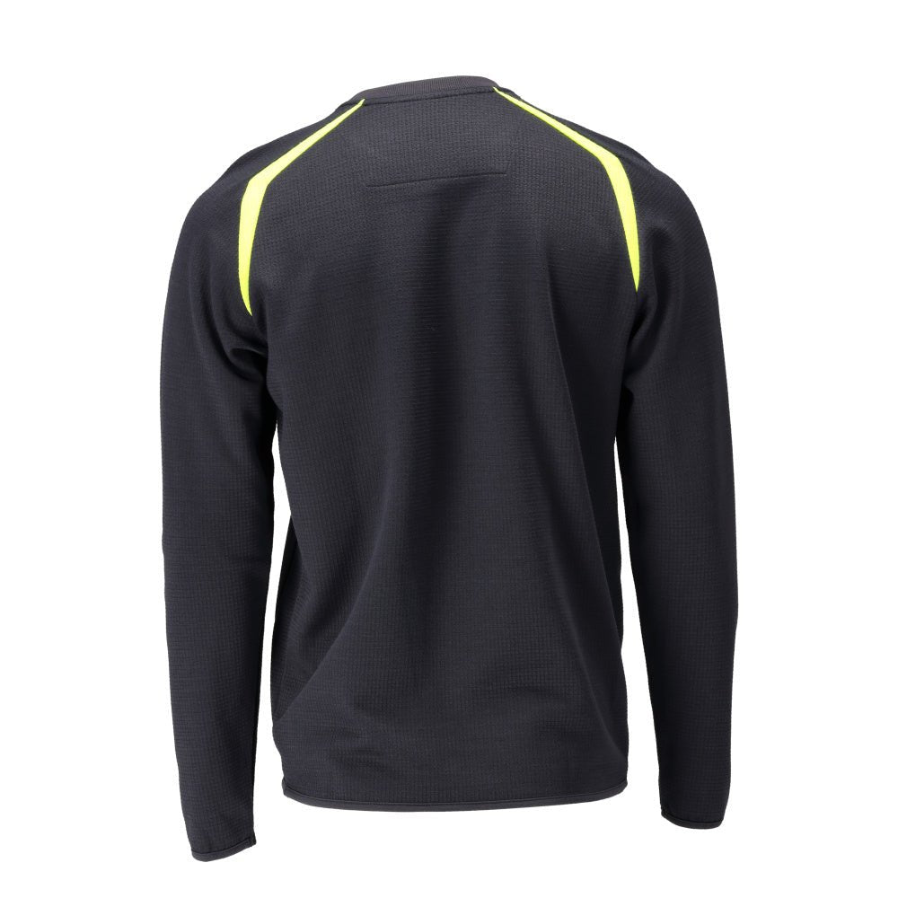 Sweatshirt, moderne pasvorm Sweatshirt Multisafe, zwartblauw/fluo geel
