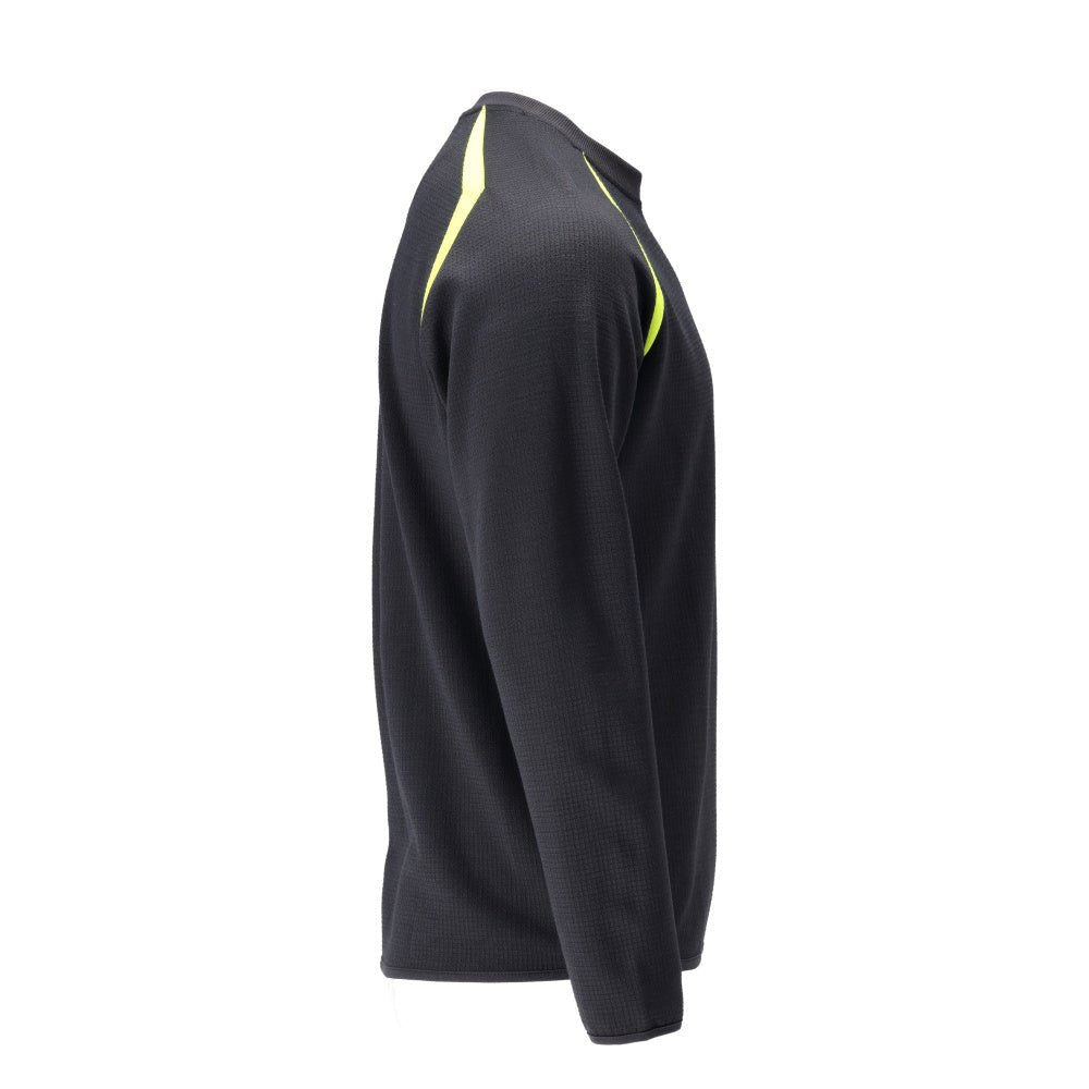 Sweatshirt, moderne pasvorm Sweatshirt Multisafe, zwartblauw/fluo geel