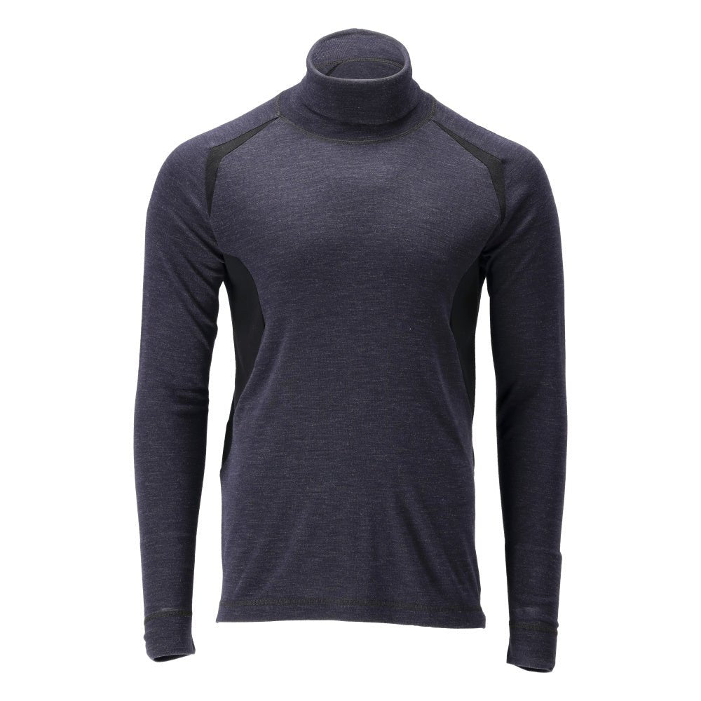 Functioneel ondershirt, coltrui, wollen ondershirt Multisafe, zwartblauw