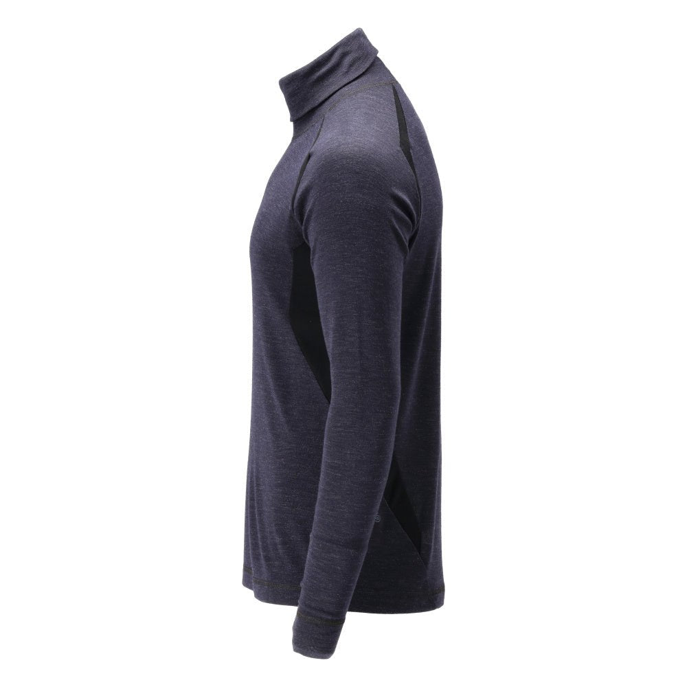 Functioneel ondershirt, coltrui, wollen ondershirt Multisafe, zwartblauw