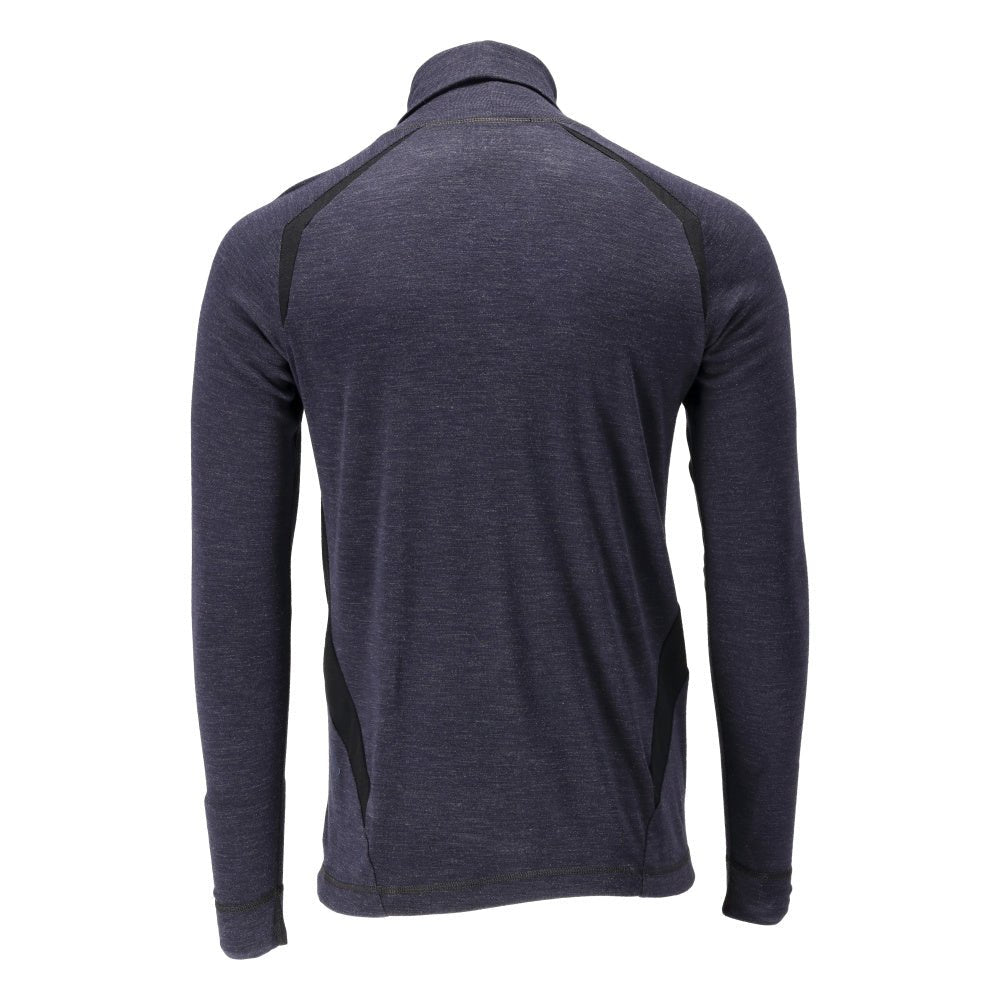 Functioneel ondershirt, coltrui, wollen ondershirt Multisafe, zwartblauw