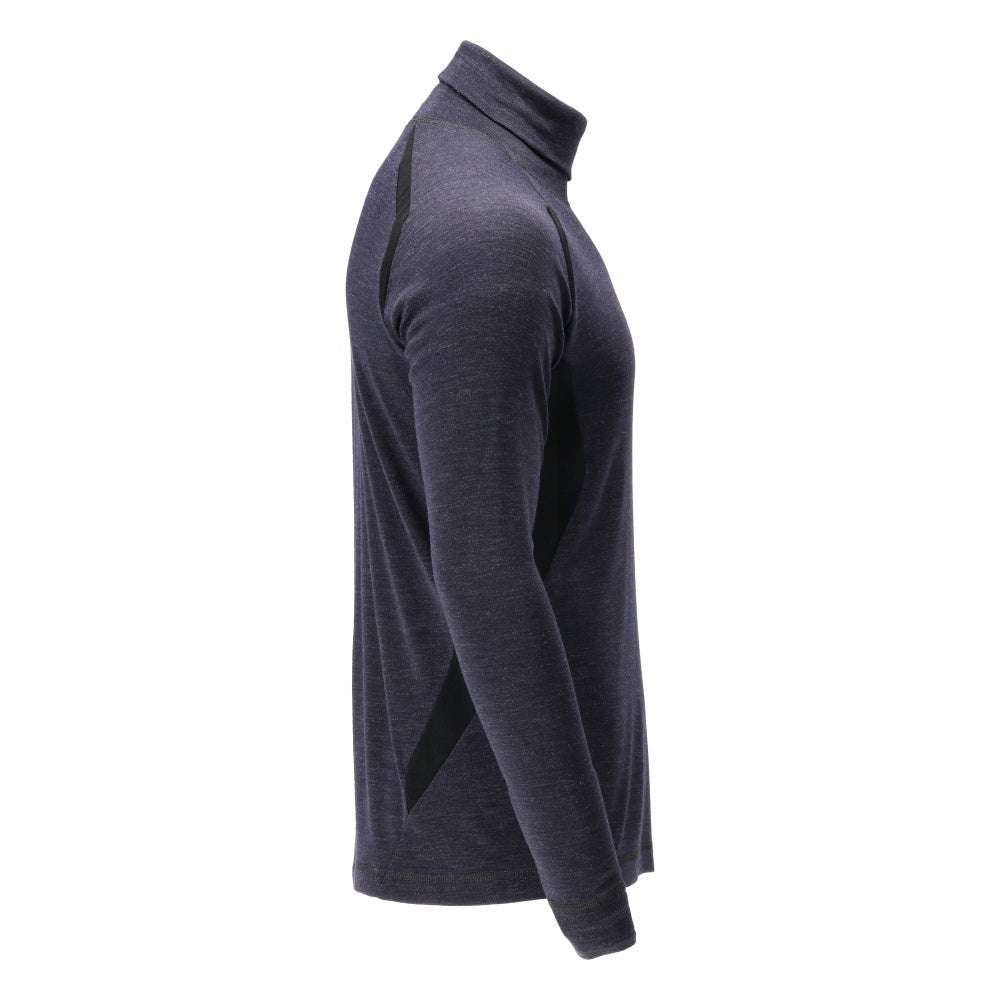 Functioneel ondershirt, coltrui, wollen ondershirt Multisafe, zwartblauw