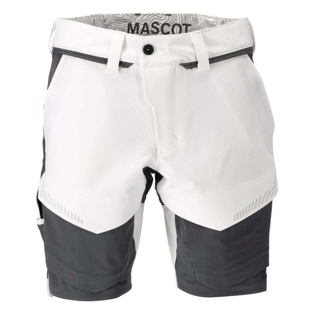 Shorts, stretch, lichtgewicht shorts, wit/antracietgrijs