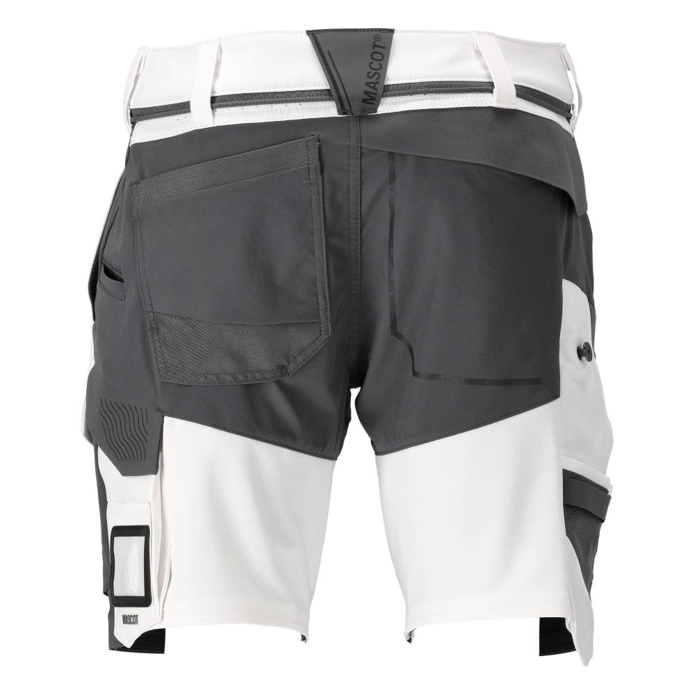 Shorts, stretch, lichtgewicht shorts, wit/antracietgrijs