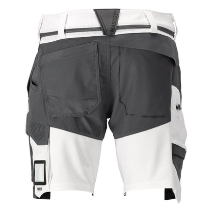 Shorts, stretch, lichtgewicht shorts, wit/antracietgrijs