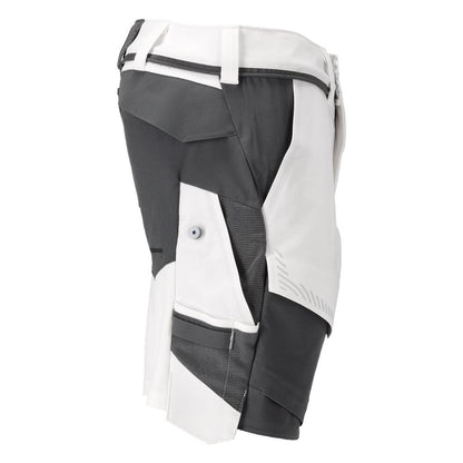 Shorts, stretch, lichtgewicht shorts, wit/antracietgrijs