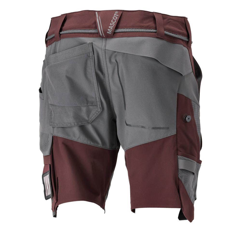 Shorts, stretch, lichtgewicht shorts, bordeaux/antracietgrijs