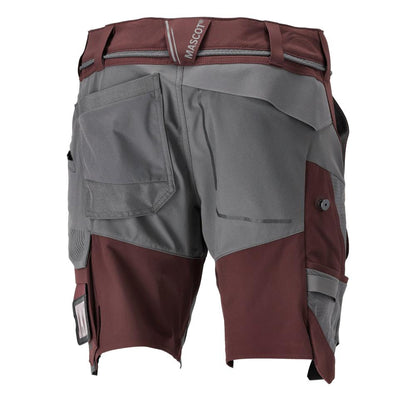 Shorts, stretch, lichtgewicht shorts, bordeaux/antracietgrijs