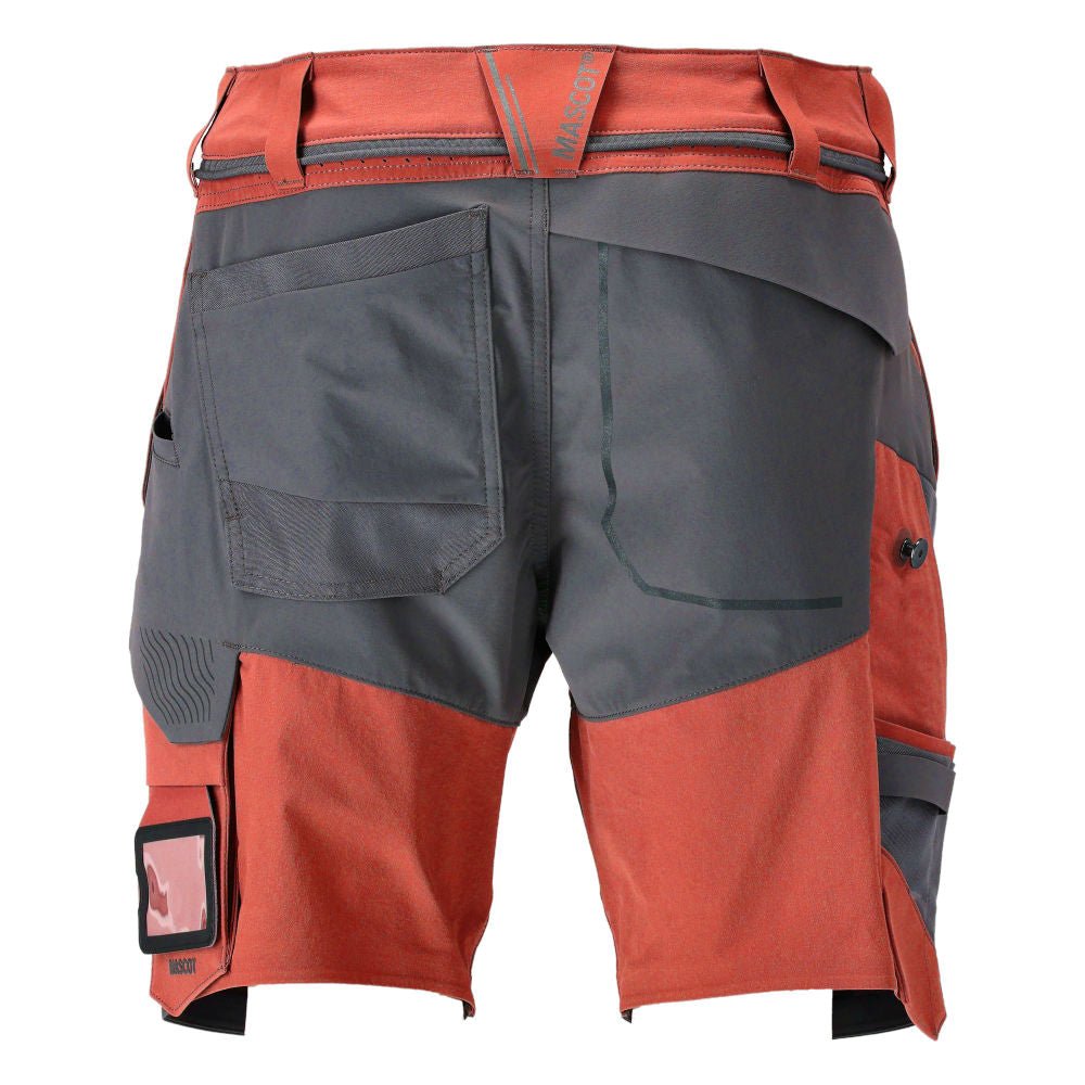 Shorts, stretch, lichtgewicht shorts, herfstrood/antracietgrijs