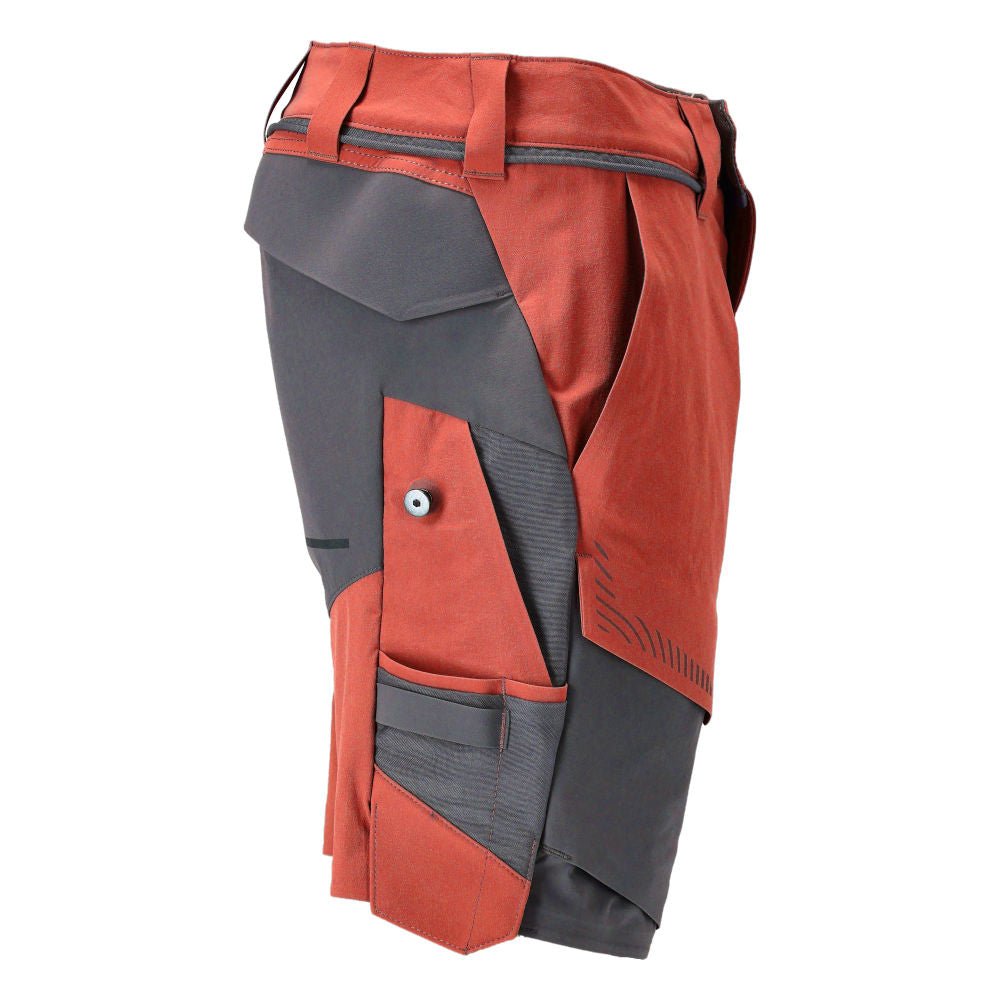 Shorts, stretch, lichtgewicht shorts, herfstrood/antracietgrijs