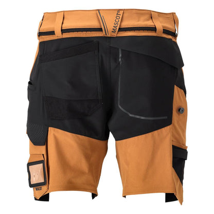 Shorts, stretch, lichtgewicht shorts, notenbruin/zwart