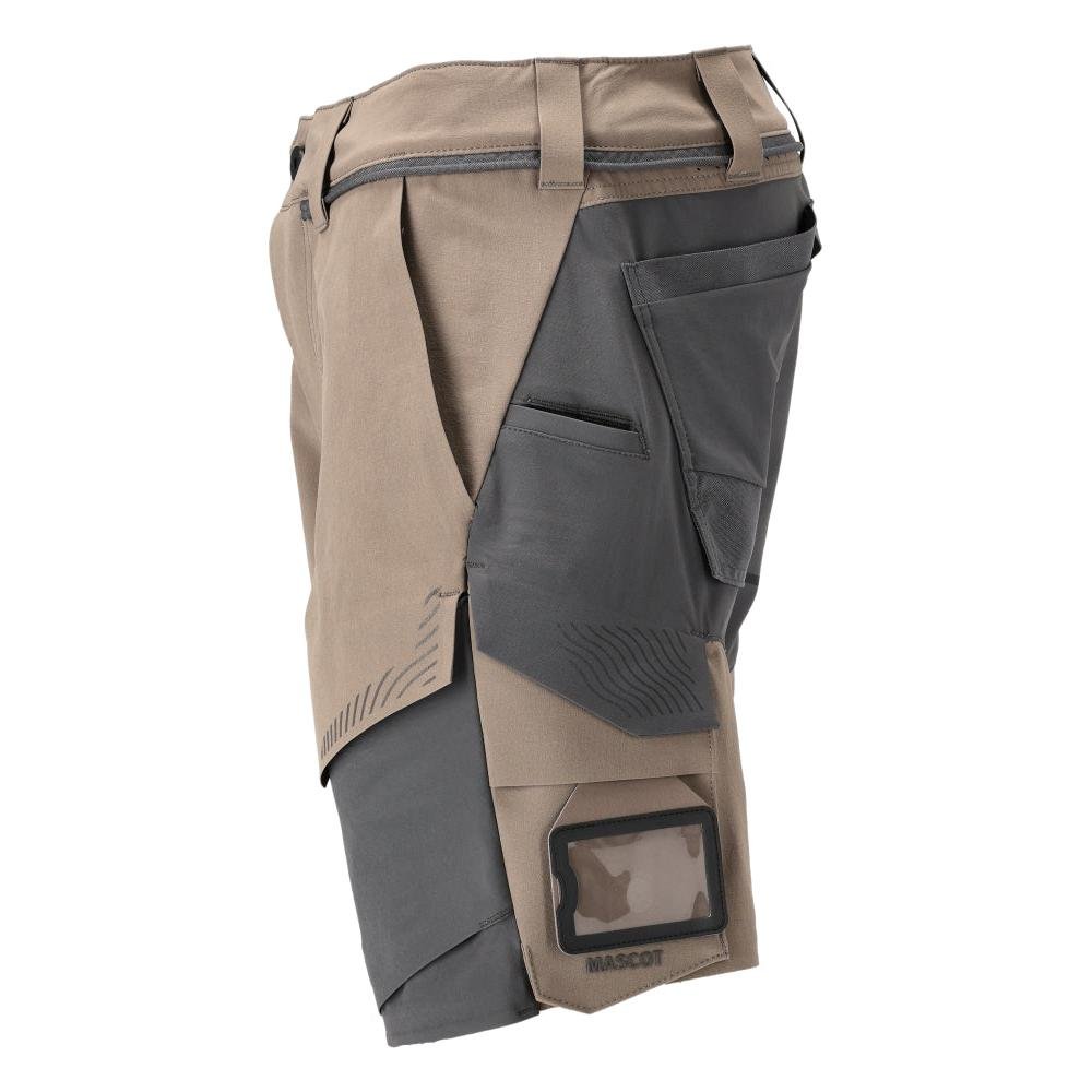 Shorts, stretch, lichtgewicht shorts, donker zandbeige/antracietgrijs