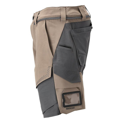 Shorts, stretch, lichtgewicht shorts, donker zandbeige/antracietgrijs