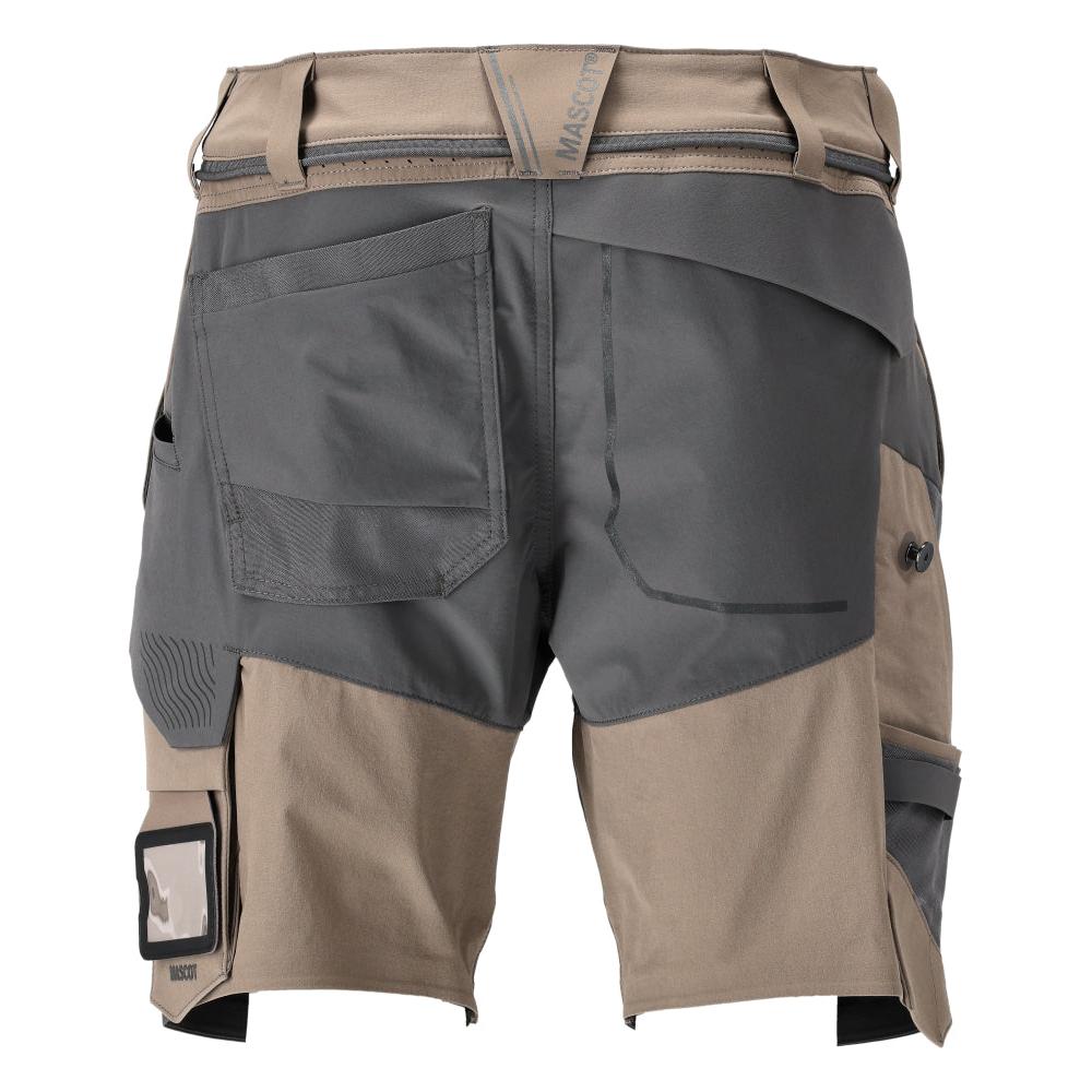 Shorts, stretch, lichtgewicht shorts, donker zandbeige/antracietgrijs