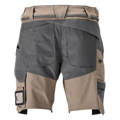 Shorts, stretch, lichtgewicht shorts, donker zandbeige/antracietgrijs